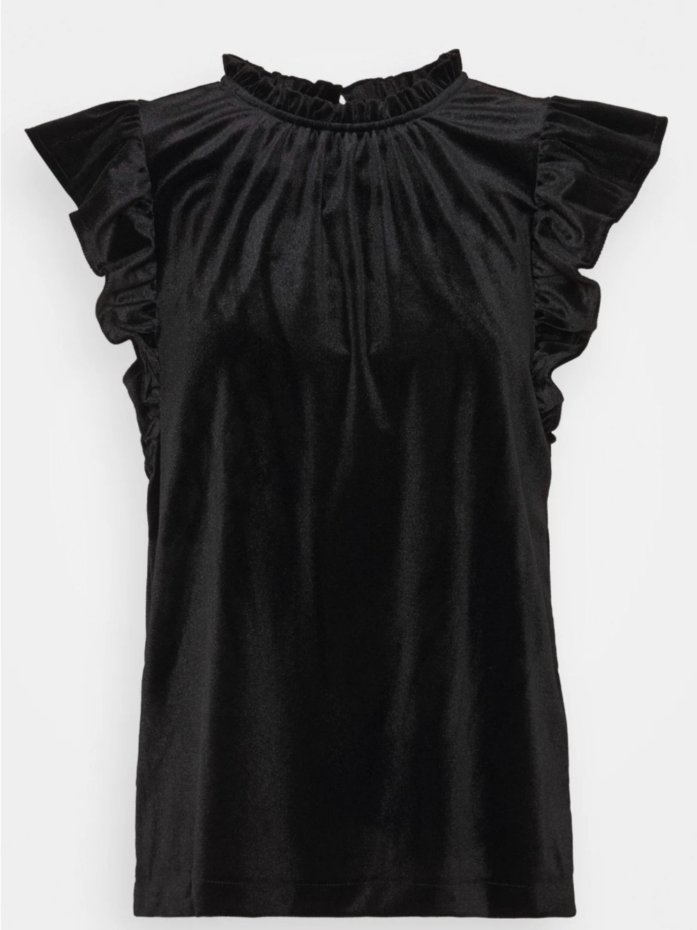 GAP Women’s Black Velvet Flutter Sleeveless Pullover Top Blouse Size Medium
